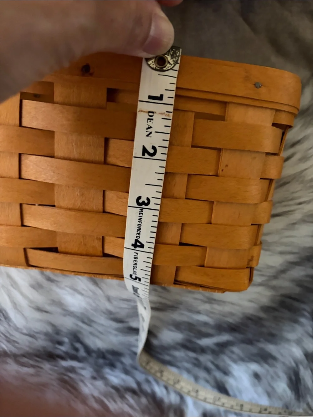 Longaberger Orange Handwoven Picnic Basket with Single Top Handle